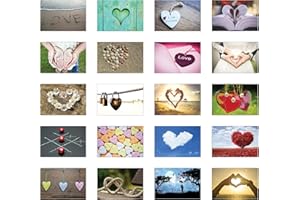 THE LAZY PANDA CARD COMPANY Ensemble de 20 ou 50 cartes postales sur le thème de l'amour - Tout les motifs sont différents (amour, cœur, mariage), 20 Set