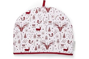 Cooksmart Funda para Tetera de diseño británico, Ideal para Tetera pequeña, Mediana o Grande, diseñada por diseñadores británicos en el Reino Unido, diseño navideño nórdico
