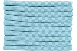 Müskaan 10er Set Geschirrtücher 100% Baumwolle 50x70 cm Aqua 210 g/m² | Küchenhandtücher für Abtrocknen, Grubentücher zum Putzen, Fusselfrei Geschirrhandtücher, Küchentücher saugstark, Geschirrtuch