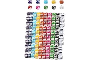 HAXIHA 100 Pièces Dés de Couleurs Jeu de Dés 16mm 6 Face Dés,Dés de Coin arrondis,10 Couleurs,Multicolore Dé de Jouer à des Jeux,Dés Jeux de Table ou l'enseignement des mathématiques