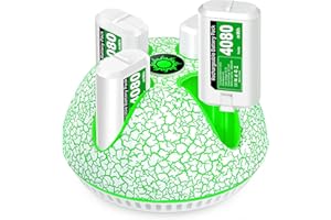 HELLCOOL 4 batterie da 4080 mWh per controller Xbox One/Xbox Series X&S e Xbox Controller compatibile con Xbox One S/X/Elite, Xbox Series X/S Controller, aspetto cool/12 ore di gioco/display LED