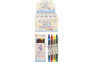 Henbrandt Mini Wax Crayon Packs - Party Favours / Loot Bag Fillers / Lucky Dip Prizes / Classroom Rewards (25 packs)