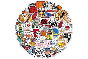 KOWASO Pegatinas Baloncesto 50 Uds para ordenador portátil, equipaje de bicicleta, parches de grafiti, pegatina de guitarra para monopatín, equipaje,regalo para niños/adolescentes