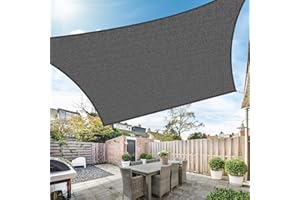 Duerer Sun Shade Sail Canopy 3x4m Rectangle, 95% UV Block, Permeable 185GSM Sail Shade Cover for Patio, Garden, Pergola, Backyard, Outdoor Facility & Activities -Anthracite