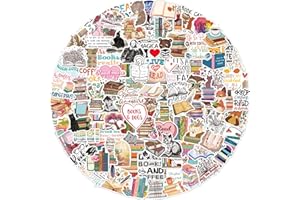 KEULABLEN Sticker Book, 100 naklejek do czytania, książek, vintage, na butelkę z wodą, laptop, scrapbooking, deskorolkę, wodoodporne naklejki winylowe dla młodzieży