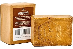 Carenesse Aleppo mydło 60% oliwa z oliwek 40% olej laurowy ok. 200 g, oryginalne mydło z oliwy z oliwek, mydło do włosów, produkt naturalny, wegańskie, ręcznie robione - mydło pod prysznic, naturalne