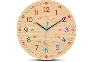 ‎CANDER BERLIN Cander Berlin MNU 7930 A Kinderwanduhr Holz lautlos 30,5 cm geräuschlos MDF Lernuhr Lernzifferblatt Jungen Mädchen Kinderzimmer ohne Tickgeräusche