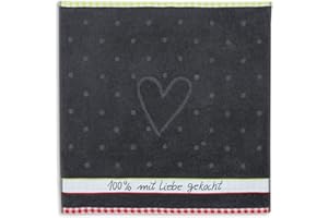KRACHT SEIT 1810 KRACHT, Geschirrtuch Frottier, 100% Liebe, 50/50 cm, 100% Baumwolle