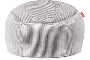 ‎FUNZY Funzy Sitzsack für Kinder aus Cord mit Füllung aus Schaumstoff, Kindersitzsack für Mädchen und Jungen aus hochwertigen Materialien, Oeko-TEX 100 Zertifiziert mit 3 Jahre Garantie, Koala Grau