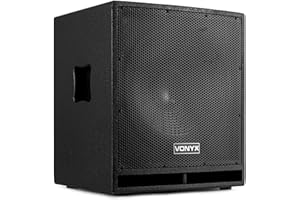 Vonyx SWP15 Pro Subwoofer PA Activo 38cm 15", 800W Potencia máxima, Amplificador Integrado, Bass Reflex, Altavoz Graves Apto Montaje en trípode, Ideal para Disco móvil, DJ, Eventos, conciertos.