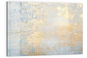 ‎DEQORI DEQORI Glas-Magnettafel 90x60 cm groß Motiv /''Wand mit Gold-Struktur/'' Memo-Board aus Glas Magnetboard inkl. Magnete, Stift & Tuch für Küche Büro Tafel magnetisch, MB-90-60-1574