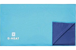 G-HEAT - Serviette de Refroidissement Microfibre XL | 120 x 50cm | Serviette de Sport Rafraichissante | Anti-Transpiration | Légère & Séchage Rapide | Idéale pour Fitness, Yoga, Randonnée (Ciel)