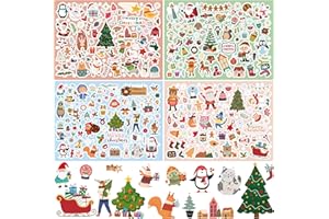 SILARLAIT Autocollants de Noël pour Enfants, 324 pcs, Gommettes Autocollantes Noël, Sticker pour Artisanat, Cartes, Albums Photos, Scrapbooking, Cadeaux