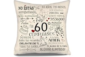 AOSUMIN No Estás Envejeciendo Estás Aumentando de Valor - Funda de Cojín para 60 Años Mujeres Hombres Hermana Amiga Mamá Tía Abuela - Regalo Cumpleaños 10-100 Años (60-a)