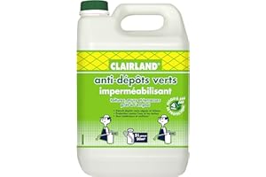 CLAIRLAND Bidon Anti-Dépôts Verts et Imperméabilisant des Toitures, Terrasses, Dallages, Murs, Solution prête à l'emploi pour pulvérisateur, 5 L, CLAIRIMPER5000, Vert