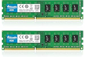 WLIZEDLE DDR3/DDR3L 8GB Kit (2x4GB) RAM 1600MHz CL11 UDIMM Desktop Memory PC3-12800/PC3L-12800 240-Pin 1.35V/1.5V 2Rx8 Dual Rank Channel Non-ECC Unbuffered PC Computer Sdram Sticks Module Upgrade, Green