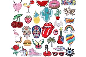 MAOXINTEK Patch Thermocollant Mode Bricolage Styles assortis Brodé Applique Patches Coudre Sur Fer Sur Broderie Décoration Patches pour Vêtements Jeans Chapeau T-shirt de Enfants Femme