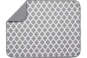 S&T INC. STS Dish Drying Mat, White Trellis, 18" x 24"