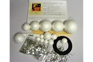 2TO5 Make Your Own SOLAR SYSTEM 14 x 2cm to 7cm Polystyrene Balls with Rods Saturns Ring & Sprinkles