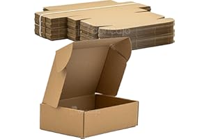EPIEZA Pack Cajas 22.5x15x7 cms | Cartón Marrón | Ecommerce, paquetería, embalaje, envases, packaging, regalos, envío postal (Pack 50)
