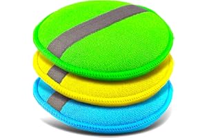 Glart 43PP Set pads polissage microfibre – 3 pièces 130×25 mm – pour polish, cire, nettoyant laque, scellant – application manuelle entretien auto intérieur/extérieur – lavable et réutilisable