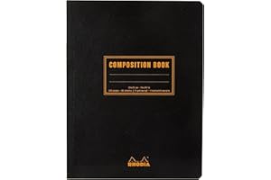 RHODIA 119249C – Zeszyt miękki z płóciennym grzbietem czarny - B5 - liniowany - 160 stron - Papier Clairefontaine biały 80 g/m² - Classic