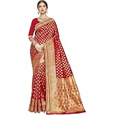 Glory Sarees Women's Woven Pure Soft Kanjivaram Silk Saree Banarasi Style With Blouse Piece for Wedding