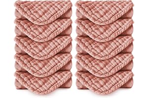 Koo-dib Baby 10 stycken babymuslindukar, 30 x 30 cm bebis-tvättlappar för nyfödda, spottlappar, babyhanddukar, mjuka för nyfö