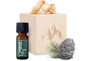‎NORTH-WEST ALPEN HERZ Zirbenwürfel Set - Zirbenöl 10 ml naturrein aus Österreich - Zirbenholz Würfel Duftspender Zirben Duft Holz zur Deko Zirbe Diffuser Geschenke Zirbelkiefer Zirbenlüfter Zirbenset (Bergmotiv)