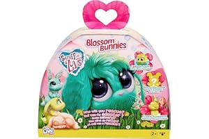 Scruff-a-Luvs- 0 Little Live Pets Blossom Bunnies | Mystery Bunny Reveal, Lavar, Novio y Rescate Mascota de Peluche, Color Amarillo, Azul, Rosa (Moose Toys 30315)