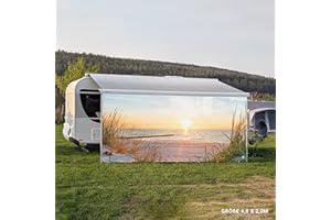 ‎ANDY-WALL DE ANDY-WALL DE CAMPIDOO Markisen Vorderwand | Sonnen- und Sichtschutz | Ostseestrand Fotodruck | verschiedenen Größen | Kederleiste Befestigung | Wohnmobil Zubehör (150 x 350 cm)