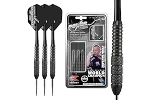 Target Darts Phil Taylor Power Storm Black, Set di Freccette con Punta in Ottone e Acciaio 22/24G | Edizione del Giocatore Phil Taylor con Custodia, Set di Freccette per Principianti