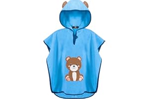 LAYNENBURG Premium Poncho de bain enfants avec capuche - 100% coton - OEKO TEX - bébé garçon fille serviette poncho éponge