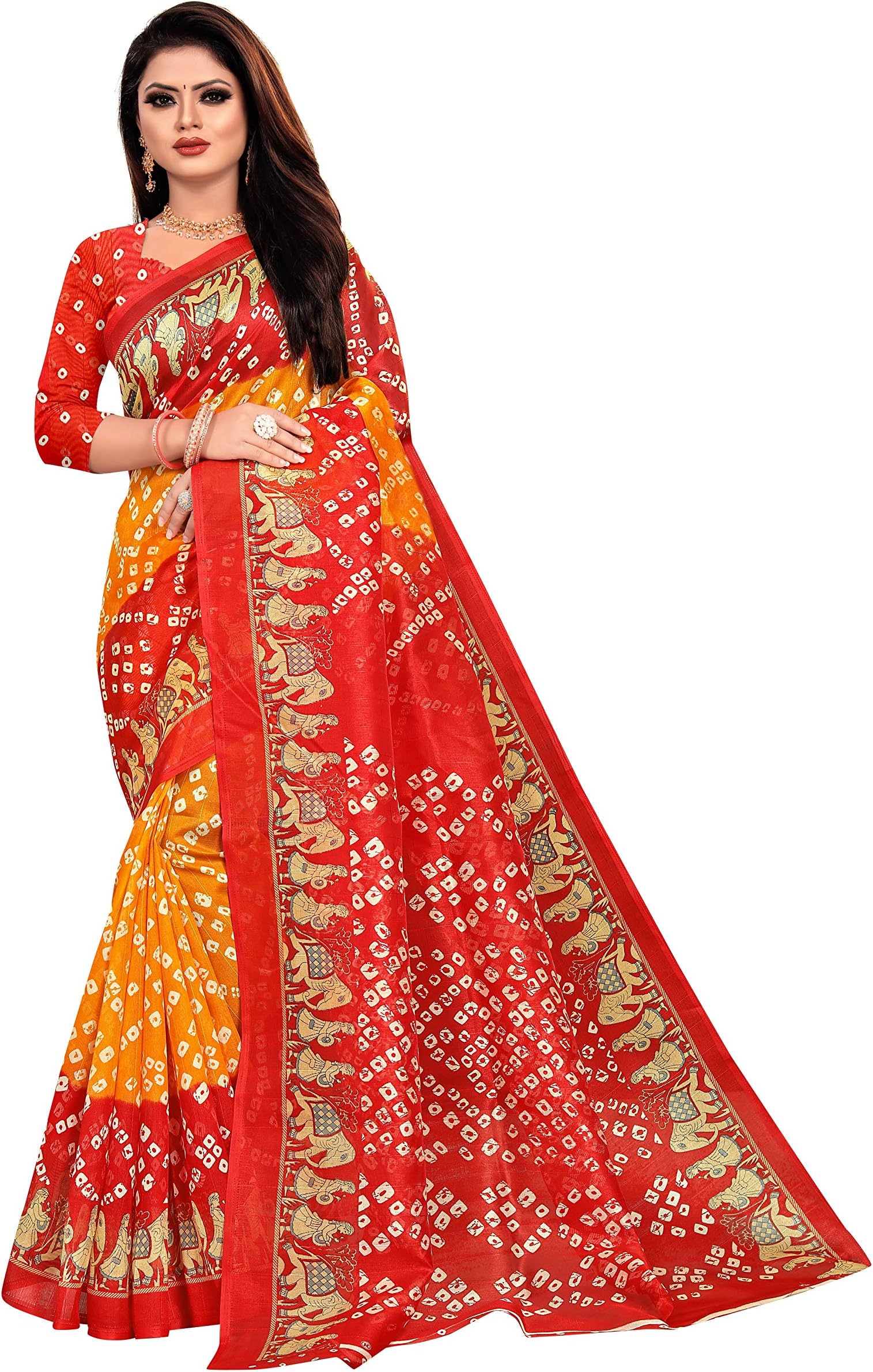 TDC Games Women's Silk Blend Saree