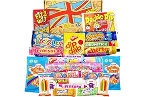 Heavenly Sweets | Caja de Dulces | Surtido para Fiestas | Cesta de Mix para Fiestas | Dulces Ingleses Británicos Retro | Cumpleaños, aniversarios, Dia Del Padre, Semana Santa, Día de la Madre