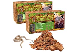 Riare 2 Pack Natürliche Kokoserde Substrat für Reptilien Humus Bodenstreu für Schildkröten für Pflanzen Landschildkröten Skorpion Spinnen Schlange -2 x 650g(2 Pack)