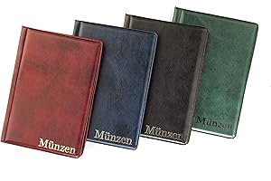 MC.Sammler Album per 96 monete da 2 euro | Portmonete Raccoglitore per Collezione di Monete | 96 Tasche 35mm x 35mm | Verde