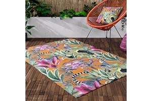 Wylder Tropics Kali Animals Outdoor/Indoor Rug – Tropical Animal Design (Multicolour – 120 x 170cm)