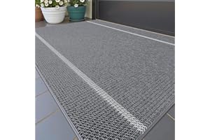 COLOR&GEOMETRY Color G Wycieraczka zewnętrzna 43,5 x 75 cm, wytrzymała wycieraczka, antypoślizgowa wycieraczka Dirt Trapper, wodoodporna, zmywalna wycieraczka zewnętrzna, wycieraczki zewnętrzne - Szary