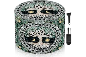 LHOEST Młynek Duży Crusher, młynek do przypraw o średnicy 63 mm, ze skrobakiem i plastikową szczotką, młynek 4-warstwowy wzór drzewa, młynek do pyłków, metal, 4-częściowy zestaw do przypraw