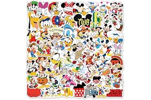 FOCRI 100 adesivi carini con Topolino Minnie, per bambini, adolescenti, ragazze, in vinile, impermeabili, per bottiglia d'acqua, laptop, chitarra, auto, bicicletta, skateboard, bagagli