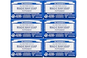 Dr. Bronner's Magic Soaps Pure-Castile Soap, All-One Hemp Peppermint, 5-Ounce Bars (Pack of 6) (variety pack) by Dr. Bronner's