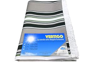 TEX FAMILY TENDA SOLE VERTIGO da esterno GIARDINO balcone RIGHINO VERDE impermeabile e idrorepellente - Cm. 150 x 350