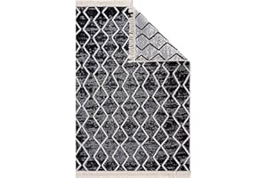 Fashion4Home dywan, chodnik do salonu, sypialni, kuchni, pokoju dziecięcego, łazienki, bieżnik na korytarz, styl Boho/Kelim, kolor czarny, rozmiar: 80 x 150 cm