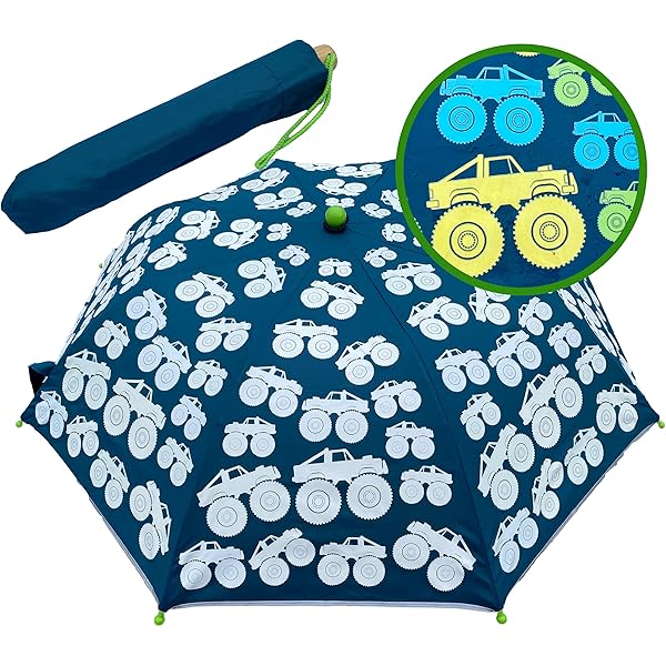 PERLETTI Parapluie Enfant Cloche Dinosaures Automatique – Anti-Vent 74 Cm, Design Multicolore Fun