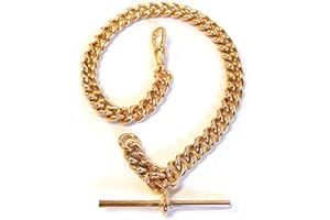 WALSH Heavy Duty Albert Chain Solid Rolled Gold Single Pocket Watch Curb Fob - FA431