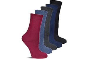 Frostfighter Damen Thermosocken ohne Gummi (6x Paar) dicke warme Wintersocken Diabetiker Baumwolle Ski Vollfrottee Innenfutter Farbauswahl