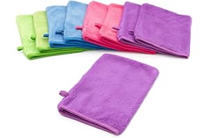 YSN HOME COLLECTION Guante de baño de microfibra, 8 unidades