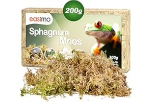 easimo | Sphagnum Moos für Pflanzen & für's Terrarium 200g I Moos für Orchideen Terrarien und andere Zimmerpflanzen I Lebendes Torfmoos Peat Moss