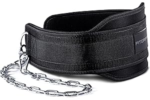 Fitgriff® Ceinture de Musculation Lestée avec Chaine + 2 Mousquetons - Dip Belt pour Haltérophilie, Bodybuilding, Poids, Crossfit, Force, Gym, Gymnastique, Weightlifting